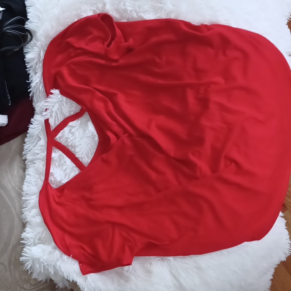 EXPRESS Short Sleeve Red Top
